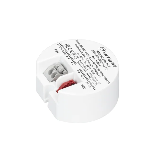 Блок питания ARV-SP-24025-PFC (24V, 1A, 25W) (Arlight, IP20 Пластик, 5 лет), артикул 047450