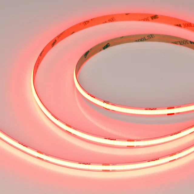 Лента COB-X480-8mm 24V Red (8 W/m, IP20, 5m) (Arlight, -), артикул 047739