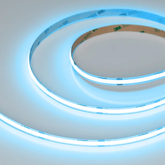 Лента COB-X480-8mm 24V Sky Blue (8 W/m, IP20, 5m) (Arlight, -), артикул 047740