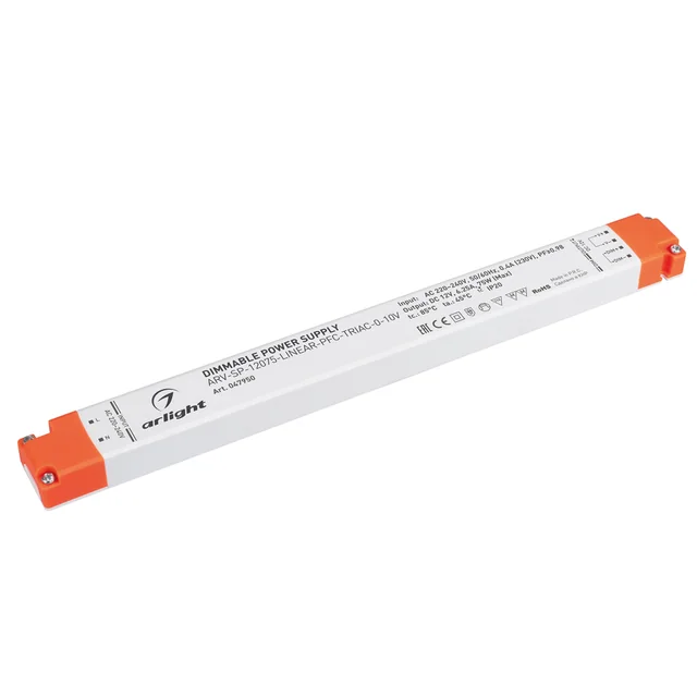 Блок питания ARV-SP-12075-LINEAR-PFC-TRIAC-0-10V (12V, 6.25A, 75W) (Arlight, IP20 Пластик, 5 лет), артикул 047950