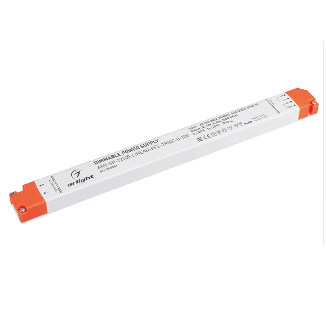 Блок питания ARV-SP-12100-LINEAR-PFC-TRIAC-0-10V (12V, 8.33A, 100W) (Arlight, IP20 Пластик, 5 лет), артикул 047951