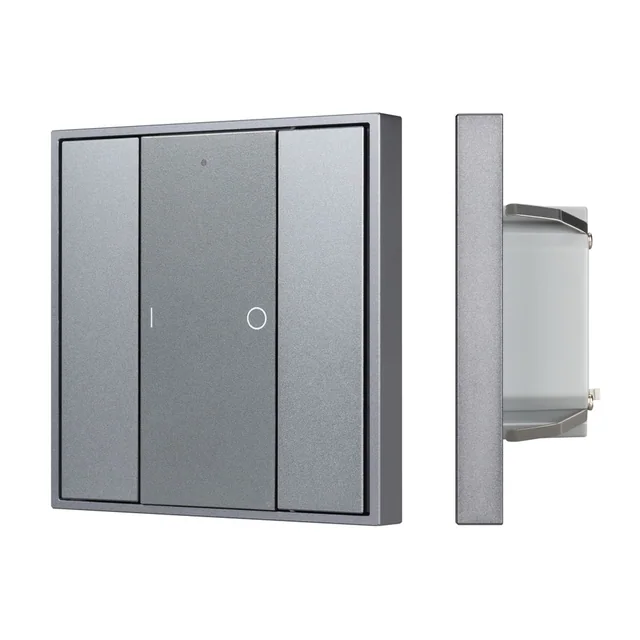 INTELLIGENT ARLIGHT Кнопочная панель DALI-201-23-1G-DIM-DT6-IN Silver (BUS, Frame) (IARL, IP20 Металл, 3 года), артикул 048181