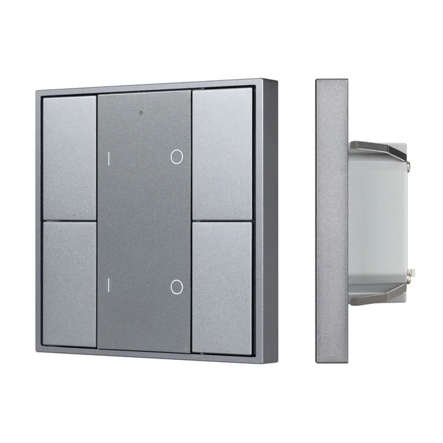 INTELLIGENT ARLIGHT Кнопочная панель DALI-201-23-2G-DIM-DT6-IN Silver (BUS, Frame) (IARL, IP20 Металл, 3 года), артикул 048183