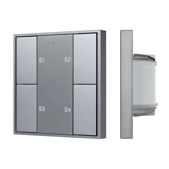 INTELLIGENT ARLIGHT Кнопочная панель DALI-201-23-1G-4SC-IN Silver (BUS, Frame) (IARL, IP20 Металл, 3 года), артикул 048184