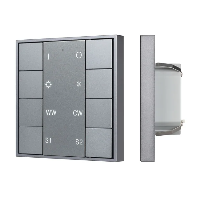 INTELLIGENT ARLIGHT Кнопочная панель DALI-201-23-1G-2SC-MIX-DT8-IN Silver (BUS, Frame) (IARL, IP20 Металл, 3 года), артикул 048217
