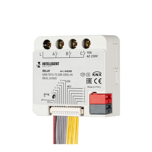 INTELLIGENT ARLIGHT Релейный модуль KNX-7013-72-DRI-DRO-IN (BUS, 3x10A) (IARL, IP20 Пластик, 2 года), артикул 048385