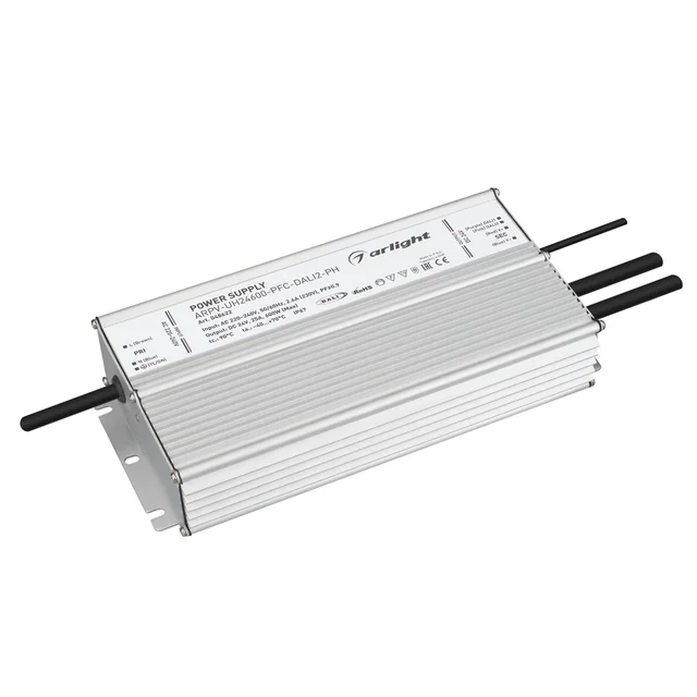 Блок питания ARPV-UH24600-PFC-DALI2-PH (24V, 25A, 600W) (Arlight, IP67 Металл, 7 лет), артикул 048622