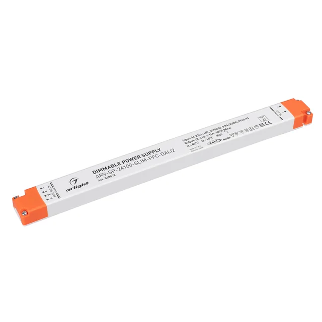 Блок питания ARV-SP-24100-SLIM-PFC-DALI2 (24V, 4.16A, 100W) (Arlight, IP20 Пластик, 5 лет), артикул 048672