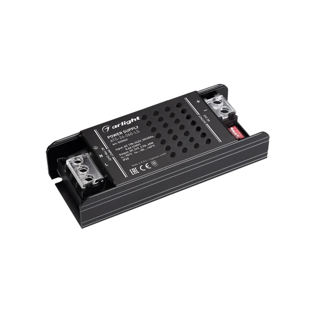 Блок питания ATS-24-060-LS (24V, 2.5A, 60W) (Arlight, IP20 Сетка, 5 лет), артикул 049062
