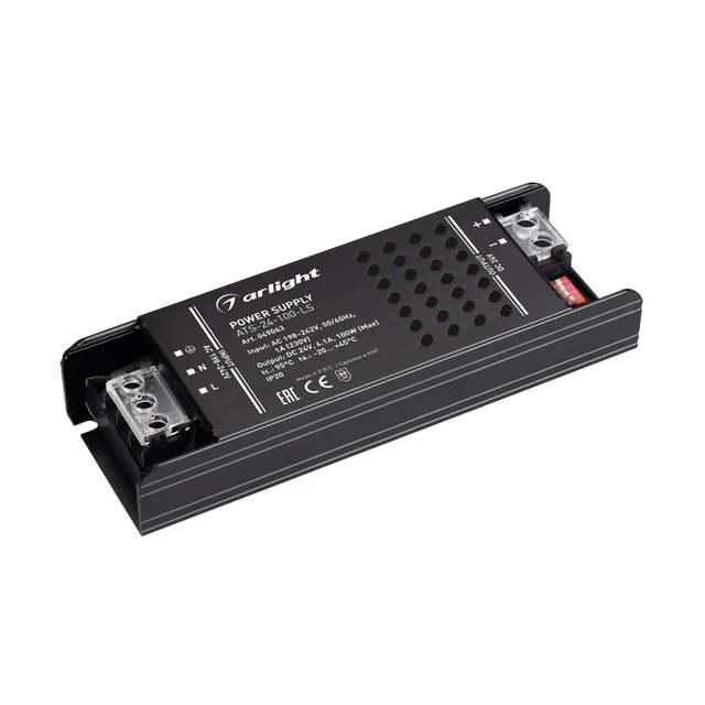 Блок питания ATS-24-100-LS (24V, 4.1A, 100W) (Arlight, IP20 Сетка, 5 лет), артикул 049063
