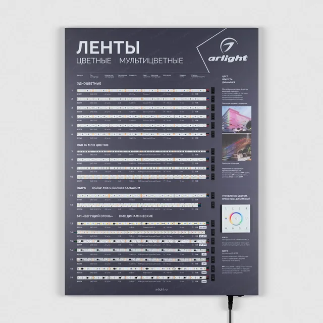 Стенд Ленты Мультицветные ARL-RGB-04-830x600mm (230V) (Arlight, -), артикул 049213(1)