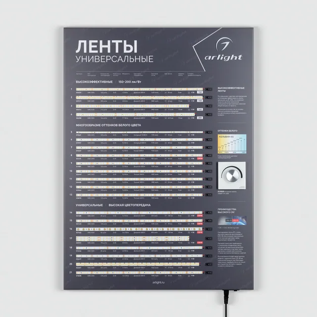 Стенд Ленты Универсальные RT-LUX-02-830x600mm (230V) (Arlight, -), артикул 049215