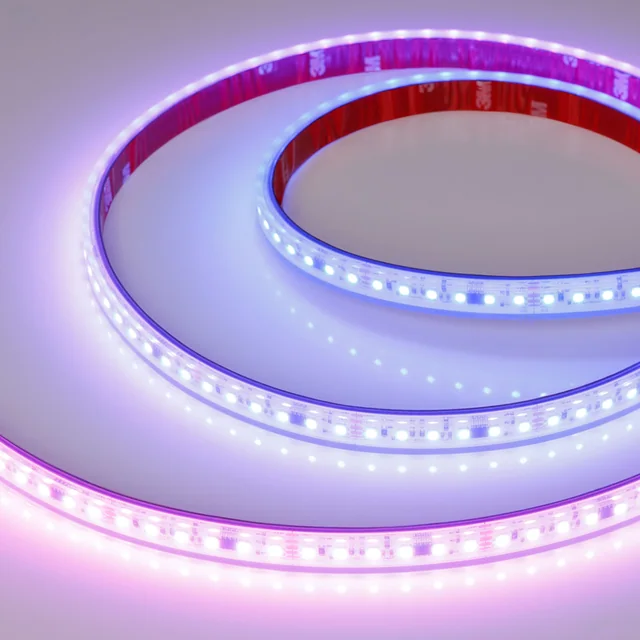 Лента герметичная SPI-PS-A120-12mm 24V RGB-PX6-BPT (23 W/m, IP67, 2835, 5m) (Arlight, бегущий огонь), артикул 049452