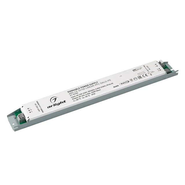 Блок питания ARV-LG-24150-LINEAR-PFC-DALI2-PD (24V, 6.25A, 150W) (Arlight, IP20 Металл, 5 лет), артикул 049482