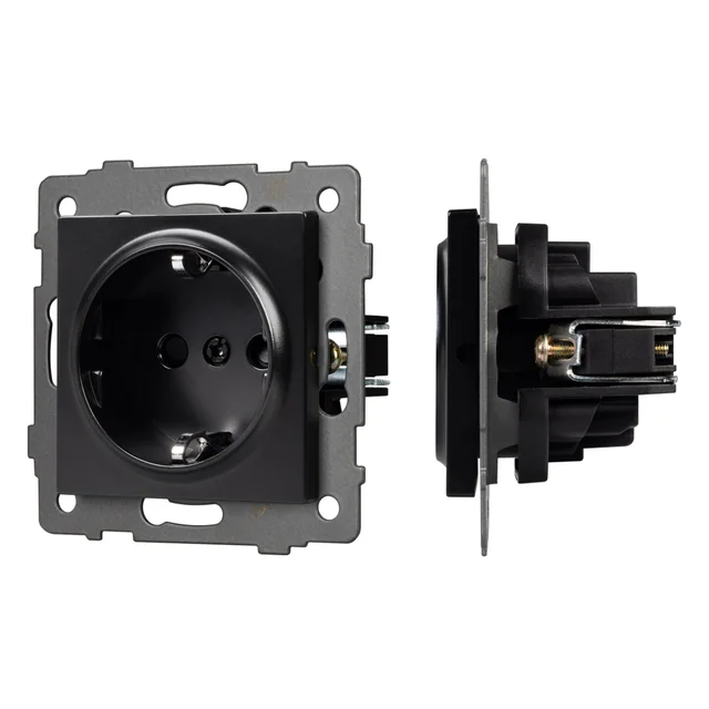 Механизм электрической розетки SCT-MEU1-PL-BK-V (250V, 16A) (Arlight, -), артикул 049815