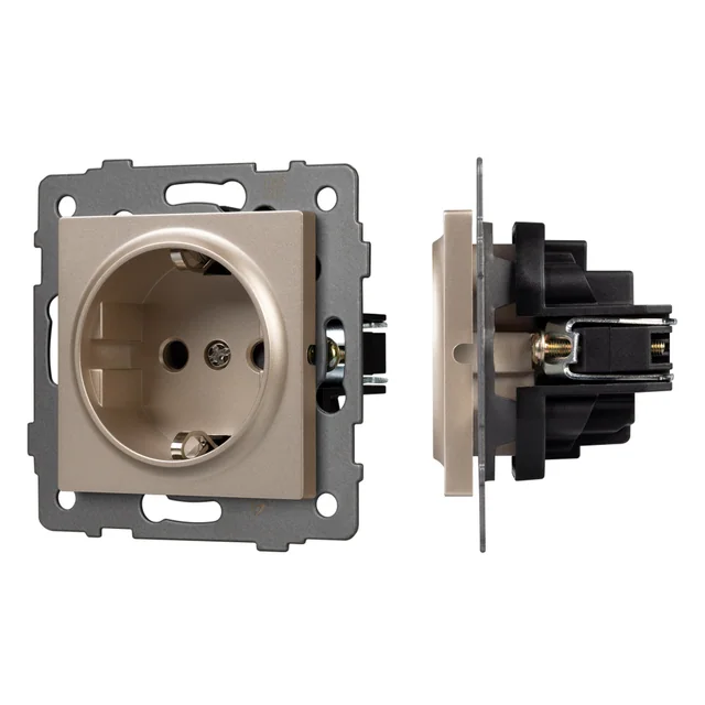 Механизм электрической розетки SCT-MEU1-PL-GD-V (250V, 16A) (Arlight, -), артикул 049817
