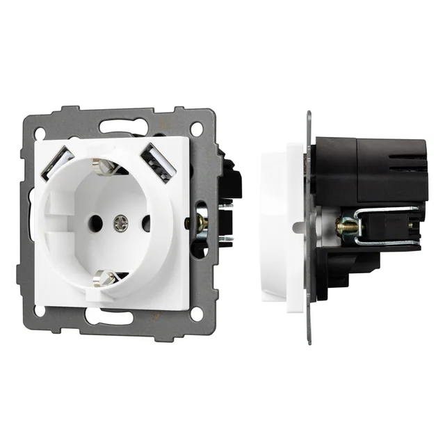 Механизм розетки с USB зарядкой SCT-MUAA-PL-WH-V (250V, 16A) (Arlight, -), артикул 049818