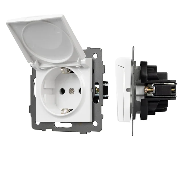 Механизм розетки влагозащищённый SCT-MCP-PL-WH-V (250V, 16A) (Arlight, -), артикул 049833
