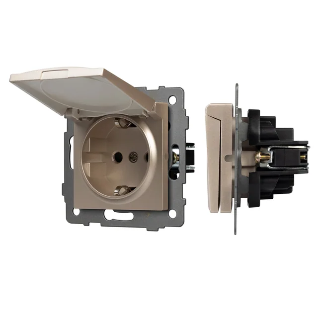 Механизм розетки влагозащищённый SCT-MCP-PL-GD-V (250V, 16A) (Arlight, -), артикул 049837