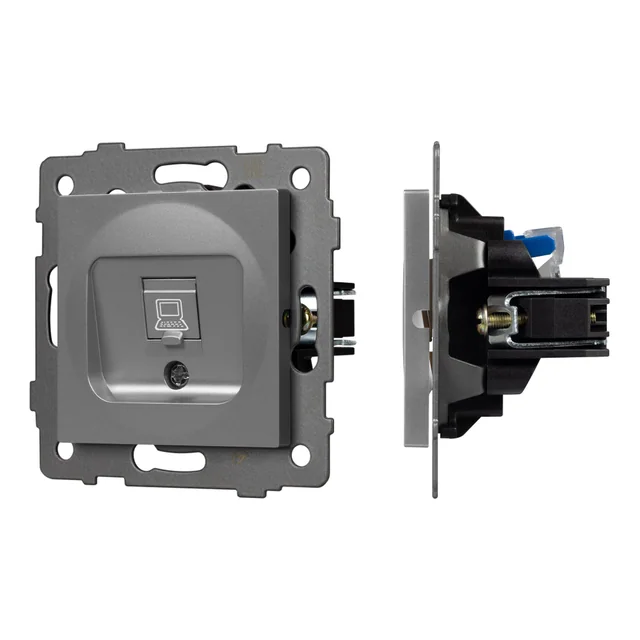 Механизм компьютерной розетки SCT-MPC1-PL-GR-V (RJ-45, CAT6) (Arlight, -), артикул 049848