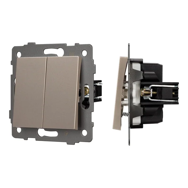 Механизм выключателя двухклавишный самовозвратный SWT-MKR2-PL-GD-V (250V, 10A) (Arlight, -), артикул 049886