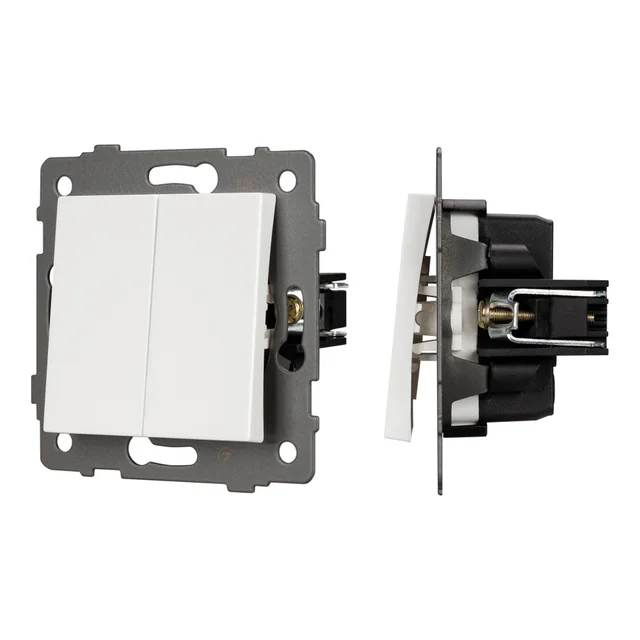 Механизм выключателя двухклавишный проходной SWT-MKP2-PL-WH-V (250V, 10A) (Arlight, -), артикул 049892