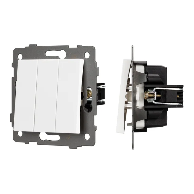 Механизм выключателя трехклавишный непроходной SWT-MK03-PL-WH-V (250V, 10A) (Arlight, -), артикул 049896
