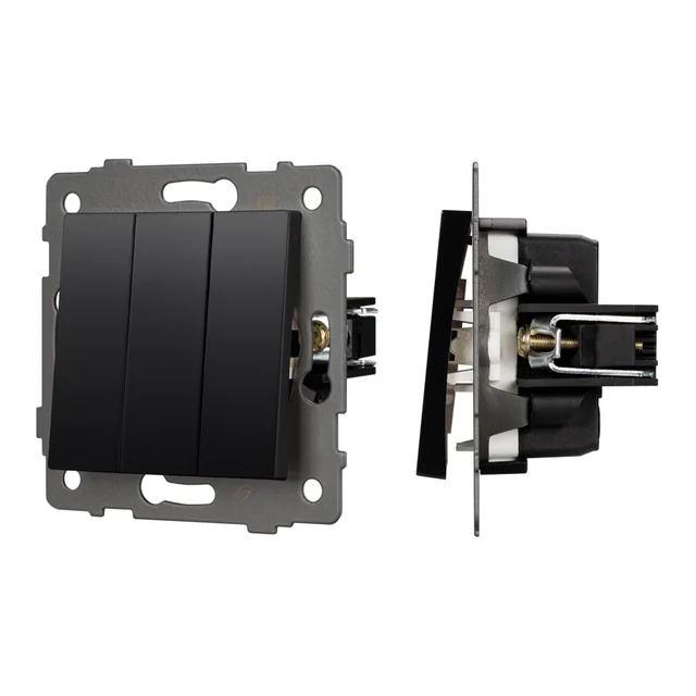 Механизм выключателя трехклавишный непроходной SWT-MK03-PL-BK-V (250V, 10A) (Arlight, -), артикул 049897