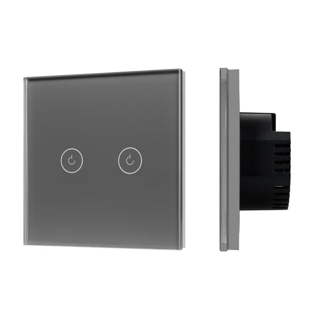 Выключатель сенсорный SWT-OMALI-S02-ZB-GR (250V, 10A, Zigbee) (Arlight, Стекло), артикул 050039