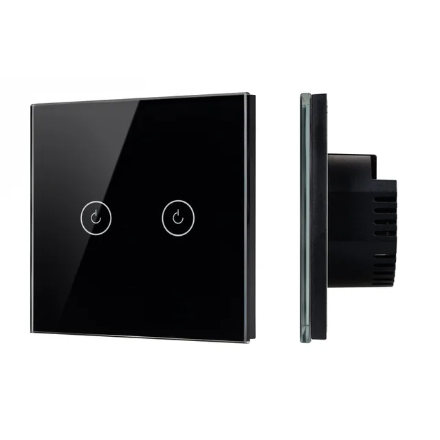 Выключатель сенсорный SWT-OMALI-S02-ZB-BK (250V, 10A, Zigbee) (Arlight, Стекло), артикул 050040