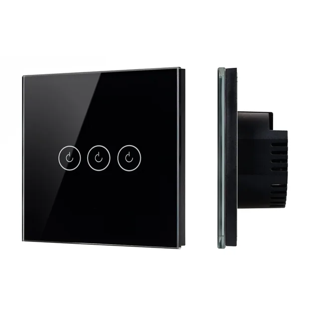 Выключатель сенсорный SWT-OMALI-S03-ZB-BK (250V, 10A, Zigbee) (Arlight, Стекло), артикул 050046