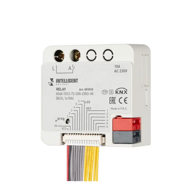 INTELLIGENT ARLIGHT Релейный модуль KNX-7013-72-DRI-DRO-IN (BUS, 1x10A) (IARL, IP20 Пластик, 2 года), артикул 051010