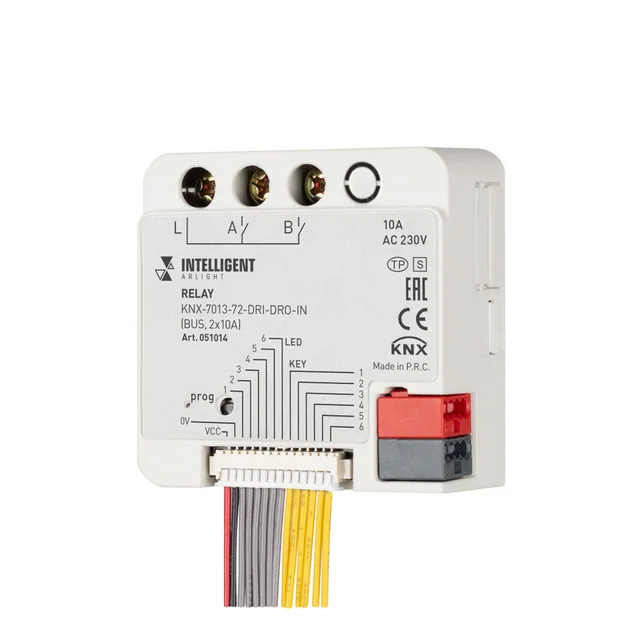 INTELLIGENT ARLIGHT Релейный модуль KNX-7013-72-DRI-DRO-IN (BUS, 2x10A) (IARL, IP20 Пластик, 2 года), артикул 051014