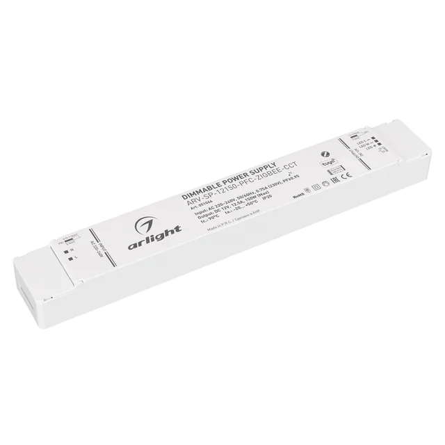 Блок питания ARV-SP-12150-PFC-ZIGBEE-CCT (12V, 12.5A, 150W) (Arlight, IP20 Пластик, 5 лет), артикул 051066