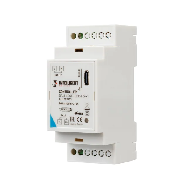 INTELLIGENT ARLIGHT Контроллер DALI-LOGIC-USB-PS-x1 (BUS/230V, BLE) (IARL, IP20 Пластик, 2 года), артикул 052123