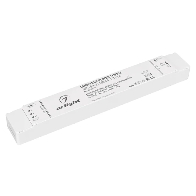 Блок питания ARV-SP-24150-PFC-TUYA (24V, 6.25A, 150W, WiFi, 2.4G) (Arlight, IP20 Пластик, 5 лет), артикул 052989(1)