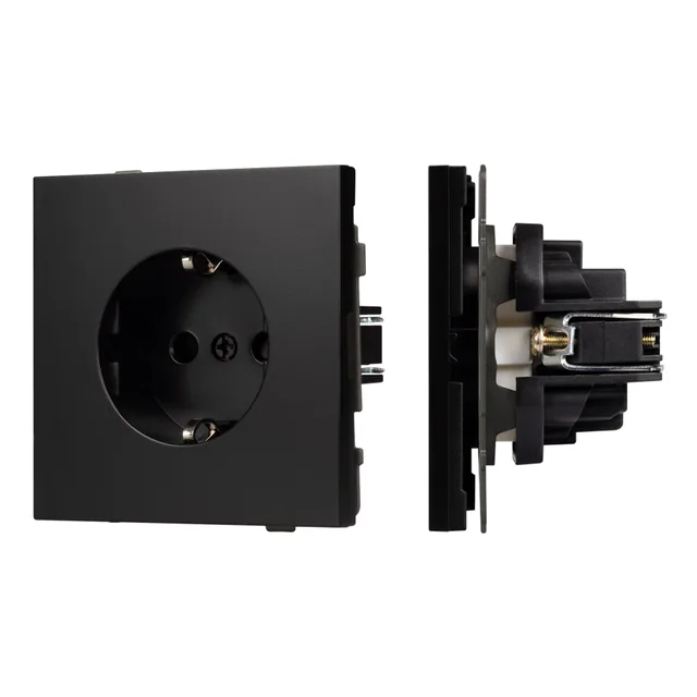 Механизм электрической розетки SCT-TENDO-MEU1-PL-BK (230V, 16A) (Arlight, Черный), артикул 054079