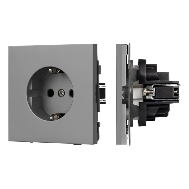 Механизм электрической розетки SCT-TENDO-MEU1-PL-GR (230V, 16A) (Arlight, Графитовый), артикул 054080