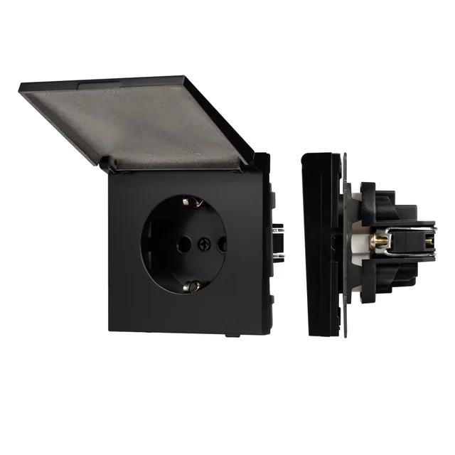 Механизм розетки влагозащищённый SCT-TENDO-MCP-PL-BK (230V, 16A) (Arlight, Черный), артикул 054091
