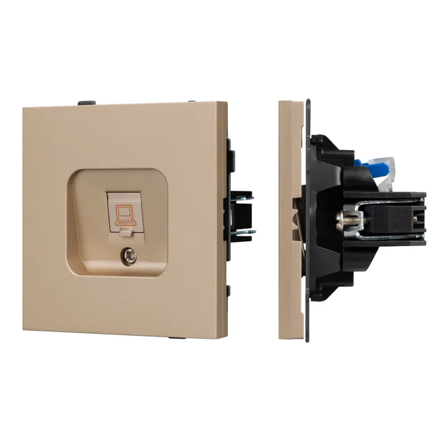 Механизм компьютерной розетки SCT-TENDO-MPC1-PL-GD (RJ-45, CAT6) (Arlight, Песочный), артикул 054099