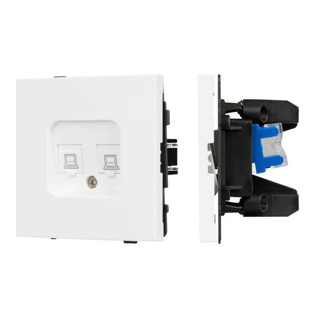 Механизм компьютерной розетки двойной SCT-TENDO-MPC2-PL-WH (RJ-45, CAT6) (Arlight, Белый), артикул 054100