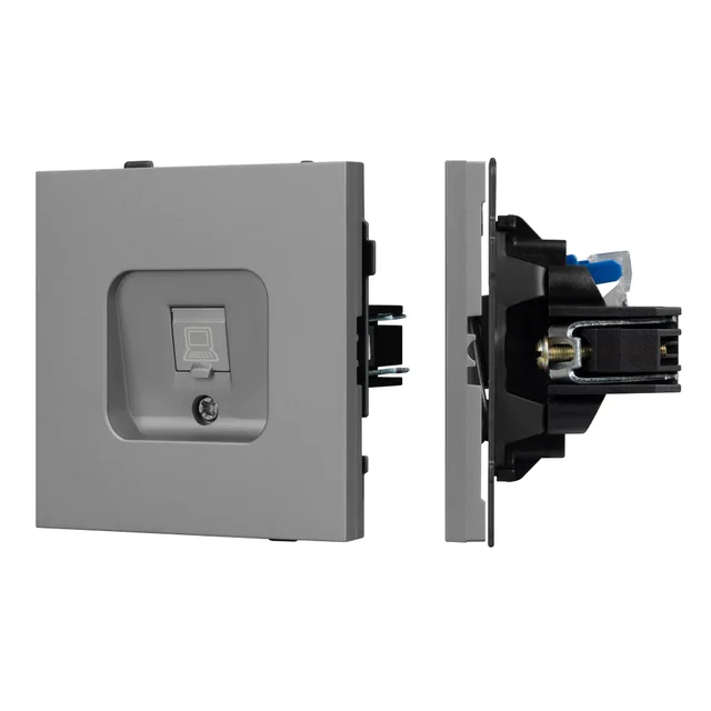 Механизм компьютерной розетки SCT-TENDO-MPC1-PL-GR (RJ-45, CAT6) (Arlight, Графитовый), артикул 054105