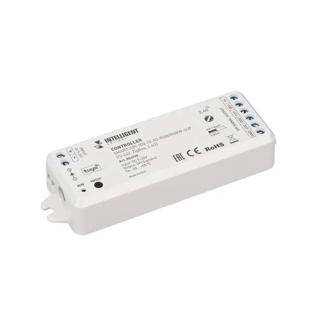INTELLIGENT ARLIGHT Контроллер SMART-SPI-302-72-2G-RGB/RGBW-SUF (12-24V, ZigBee, 2.4G) (IARL, IP20 Пластик, 5 лет), артикул 054178