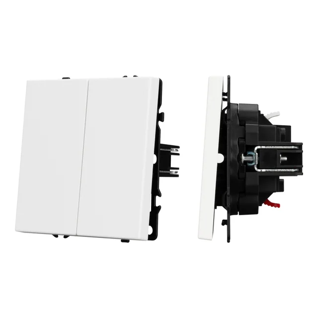 ARL NOBE Выключатель 2 кл софт-тач белый кварц SWT-MK02-SFPL-WH (250V, 10A) (Arlight, -), артикул 054238(1)