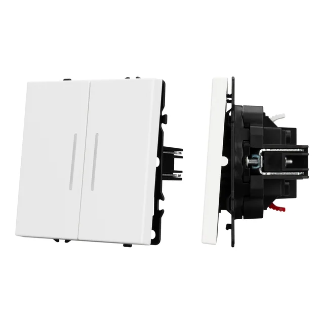 ARL NOBE Выключатель проходной 2 кл подсветка софт-тач белый кварц SWT-MKP2-SFPL-L-WH (250V, 10A) (Arlight, -), артикул 054240(1)
