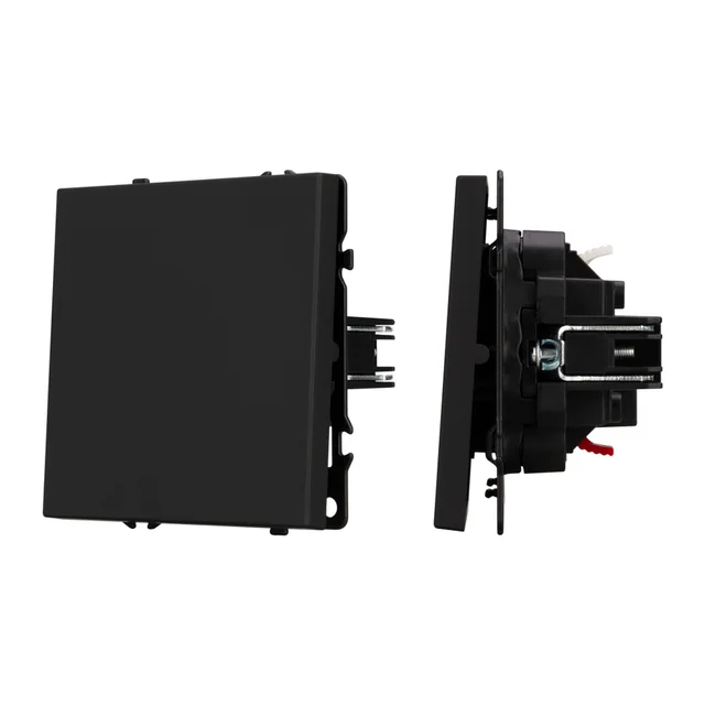 Механизм выключателя одноклавишный проходной SWT-NOBE-MKP1-SFPL-BK (230V, 10A) (Arlight, Черный оникс), артикул 054246