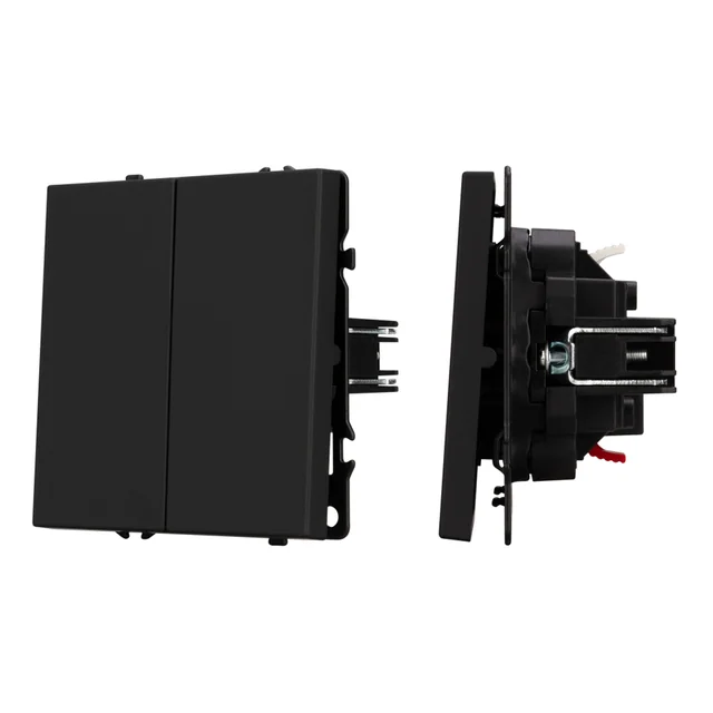 ARL NOBE Выключатель проходной 2 кл софт-тач черный оникс SWT-MKP2-SFPL-BK (250V, 10A) (Arlight, -), артикул 054255(1)