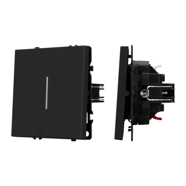 ARL NOBE Выключатель 1 кл подсветка софт-тач черный оникс SWT-MK01-SFPL-L-BK (250V, 10A) (Arlight, -), артикул 054258(1)