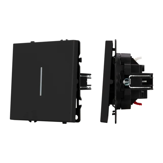 Механизм выключателя одноклавишный проходной LED SWT-NOBE-MKP1-SFPL-L-BK (230V, 10A) (Arlight, Черный оникс), артикул 054261
