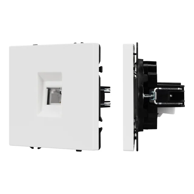 ARL NOBE Розетка телефонная софт-тач белый кварц SCT-MTL1-SFPL-WH (RJ-11, 4C) (Arlight, -), артикул 054300(1)